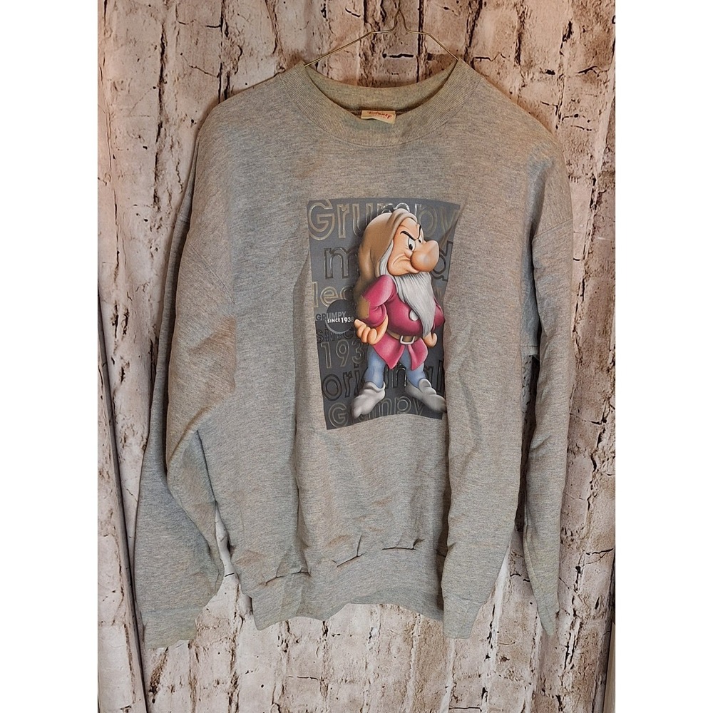 Disney Store Grumpy Gray‎ Men's Medium Long Sleeve Sweatshirt Grumpy since 1938